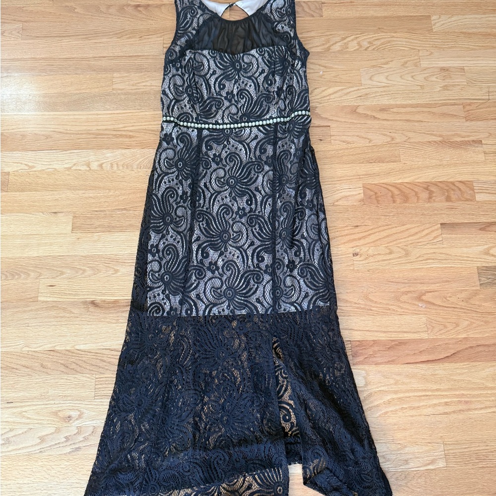 Enfocus Studio Black Lace High Low Dress